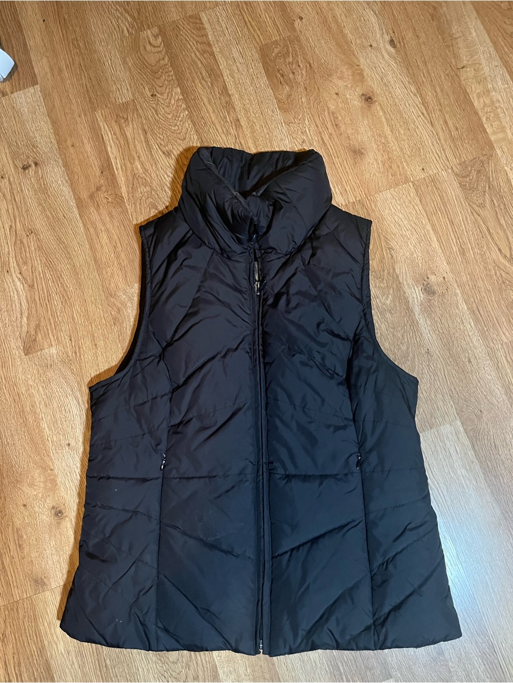 Kenneth Cole Black Quilted Puffer Vest with High Collar